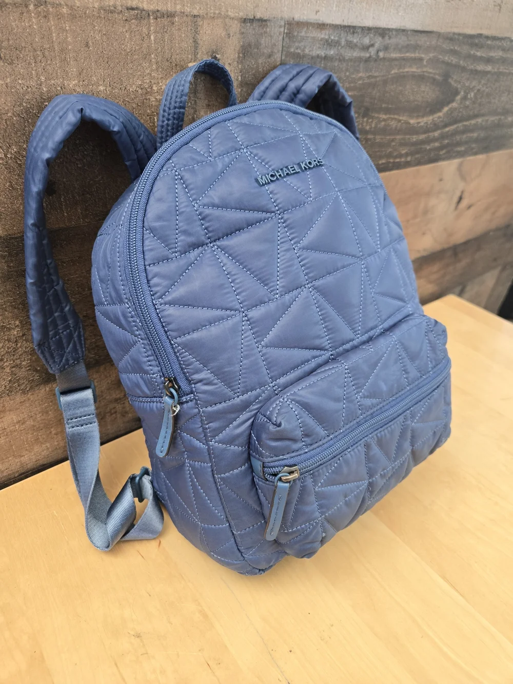 Michael Kors Winnie Medium Quilted Nylon Blue Backpack 1MK229B 24G8637